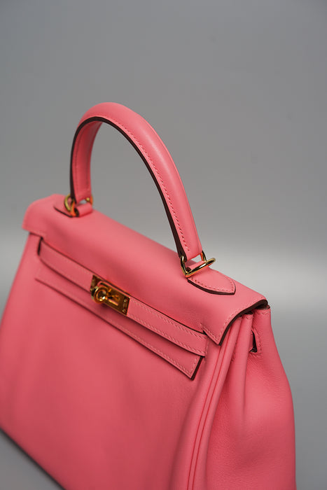 Hermes Kelly 25 Retourne in Rose Azalea Ghw