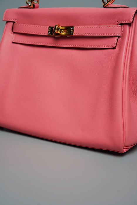 Hermes Kelly 25 Retourne in Rose Azalea Ghw