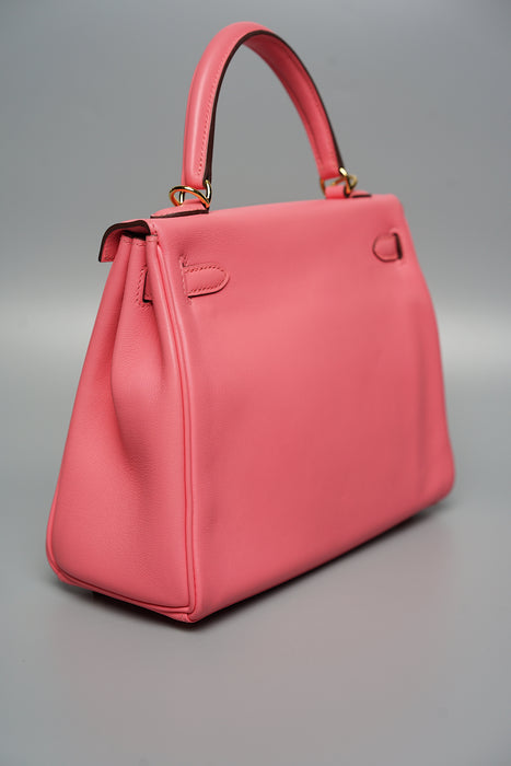 Hermes Kelly 25 Retourne in Rose Azalea Ghw