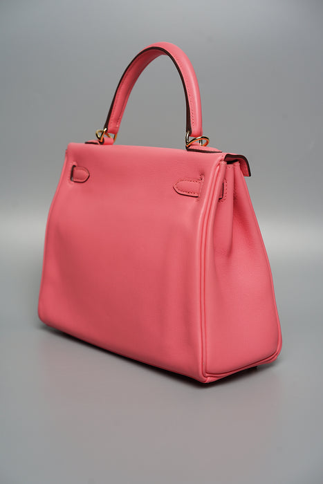 Hermes Kelly 25 Retourne in Rose Azalea Ghw