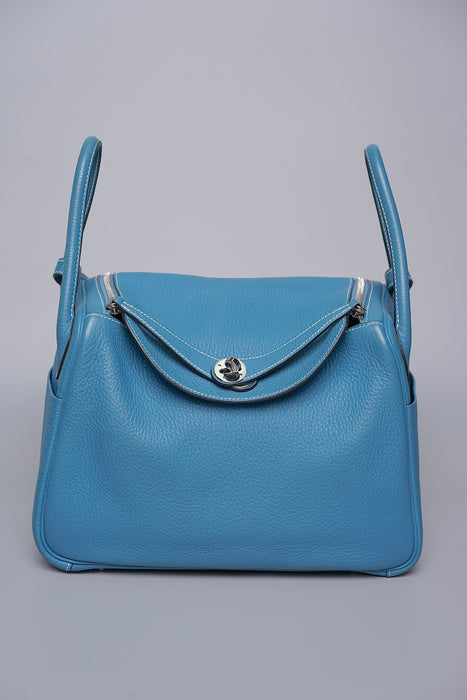 Hermes Lindy 30 in Blue Jeans Phw