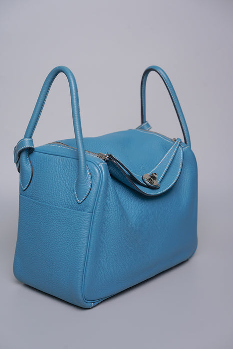 Hermes Lindy 30 in Blue Jeans Phw