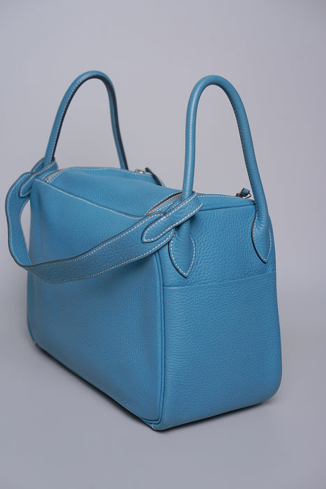 Hermes Lindy 30 in Blue Jeans Phw