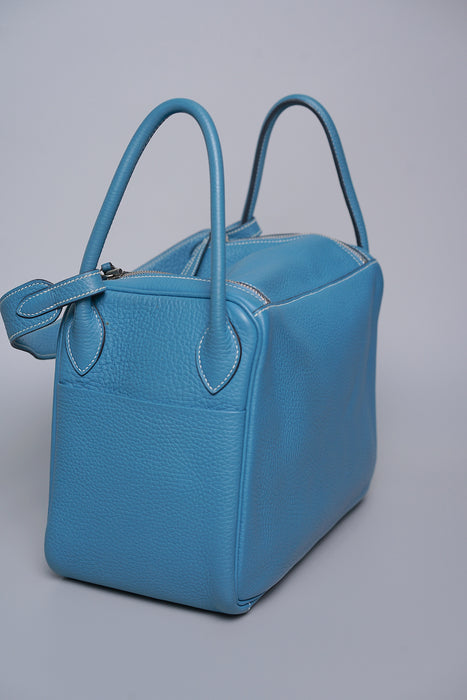 Hermes Lindy 30 in Blue Jeans Phw