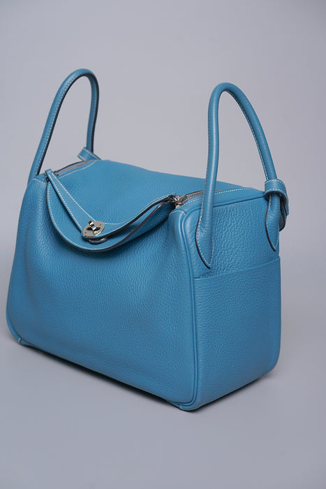 Hermes Lindy 30 in Blue Jeans Phw