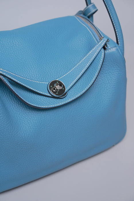 Hermes Lindy 30 in Blue Jeans Phw