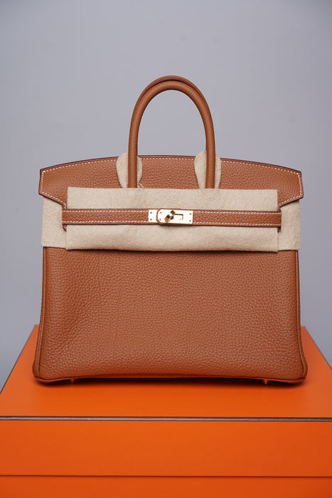 Hermes Birkin 25 in Gold Togo Ghw (Brand New)