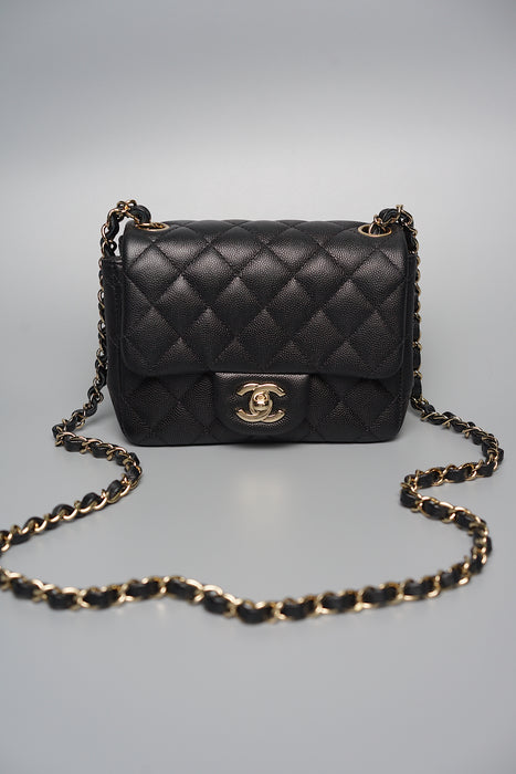 Chanel Timeless Mini Square in Black Caviar Ghw