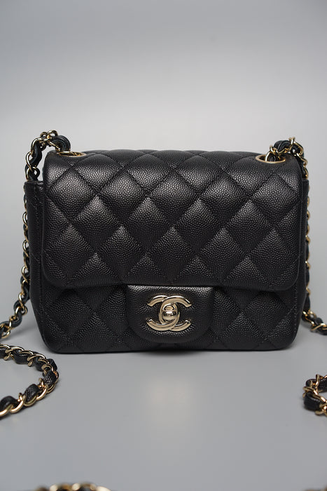 Chanel Timeless Mini Square in Black Caviar Ghw