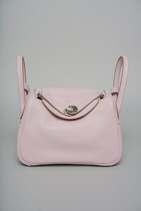 Hermes Mini Lindy in Mauve Pale Verso Gold Phw (Brand New)