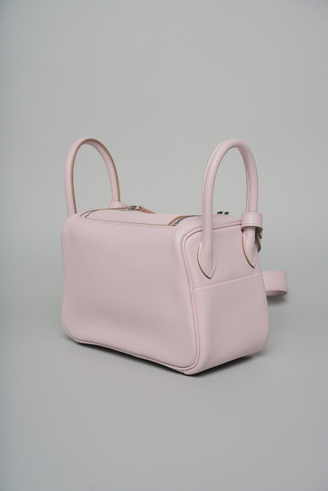 Hermes Mini Lindy in Mauve Pale Verso Gold Phw (Brand New)
