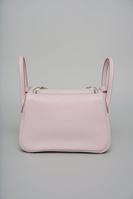 Hermes Mini Lindy in Mauve Pale Verso Gold Phw (Brand New)