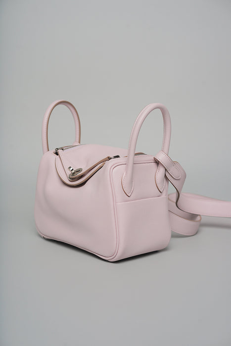 Hermes Mini Lindy in Mauve Pale Verso Gold Phw (Brand New)