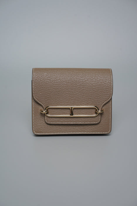 Hermes Roulis Slim Wallet in Etoupe Permabrass