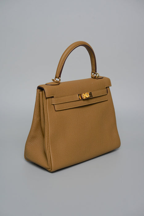 Hermes Kelly 25 in Bronze Togo Ghw