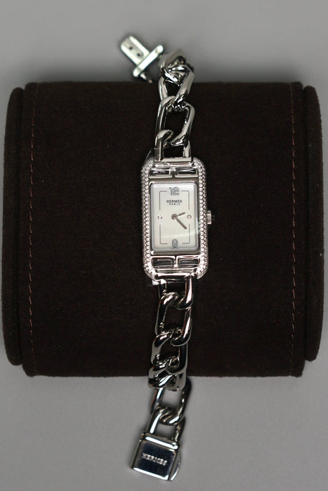 Hermes Nantucket Watch, Small model, 29 mm in White Gold (Brand New)