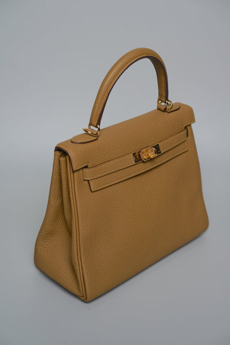 Hermes Kelly 25 in Bronze Togo Ghw
