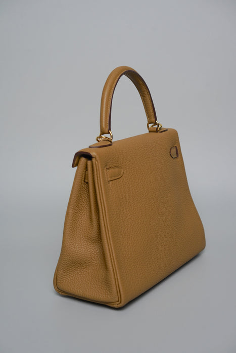 Hermes Kelly 25 in Bronze Togo Ghw