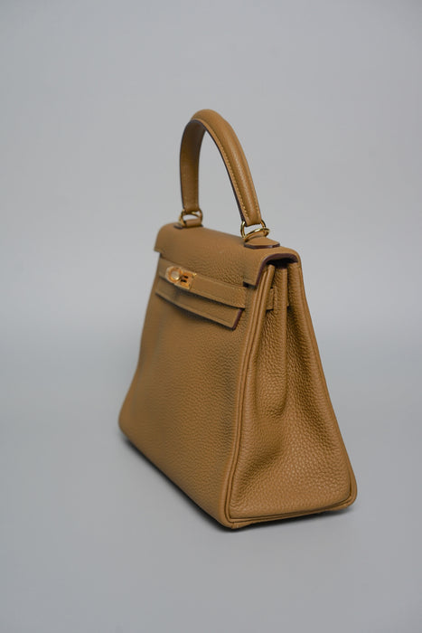 Hermes Kelly 25 in Bronze Togo Ghw