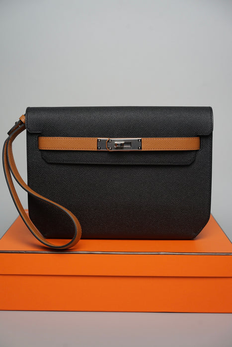 Hermes HSS Kelly Depeche 25 in Black/Gold Phw (Brand New)
