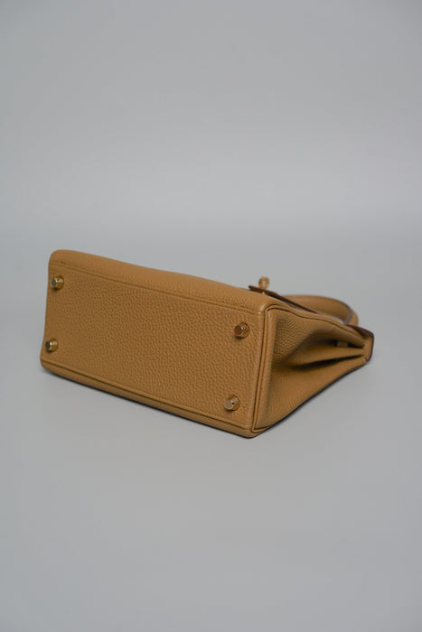 Hermes Kelly 25 in Bronze Togo Ghw