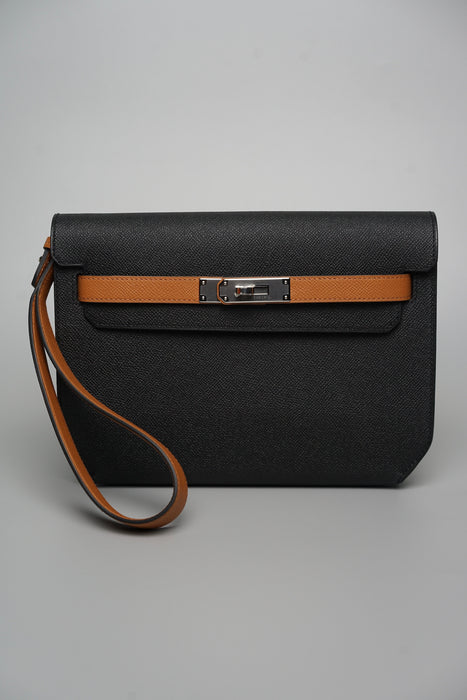 Hermes HSS Kelly Depeche 25 in Black/Gold Phw (Brand New)