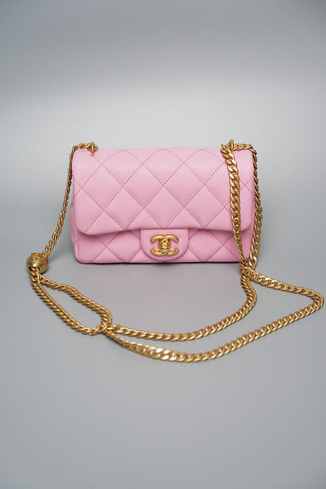 Chanel 23P Mini Flap Bag in Pink Caviar Ghw (Brand New)– orangeporter