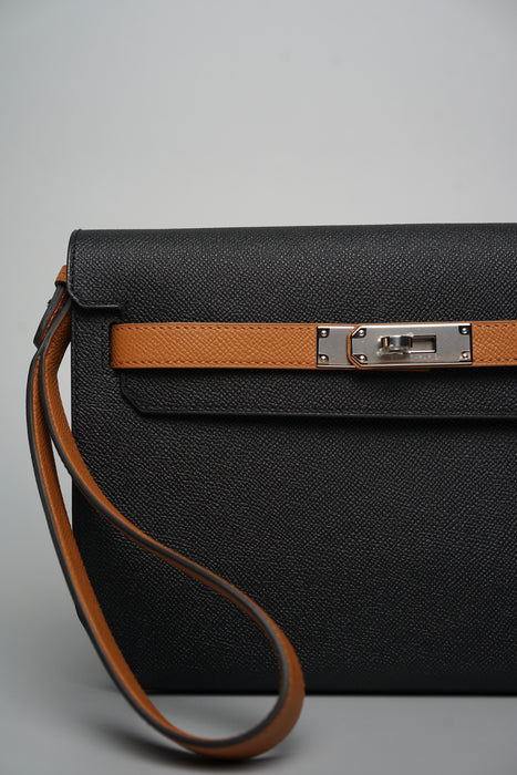 Hermes HSS Kelly Depeche 25 in Black/Gold Phw (Brand New)