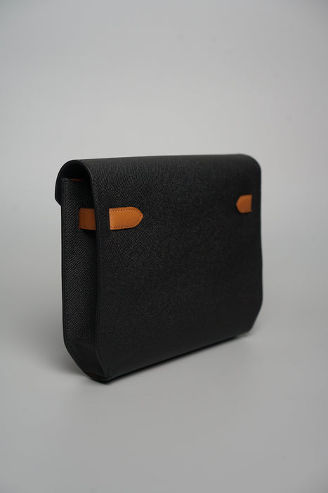 Hermes HSS Kelly Depeche 25 in Black/Gold Phw (Brand New)