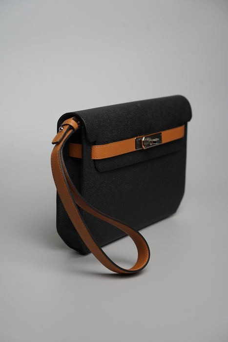 Hermes HSS Kelly Depeche 25 in Black/Gold Phw (Brand New)