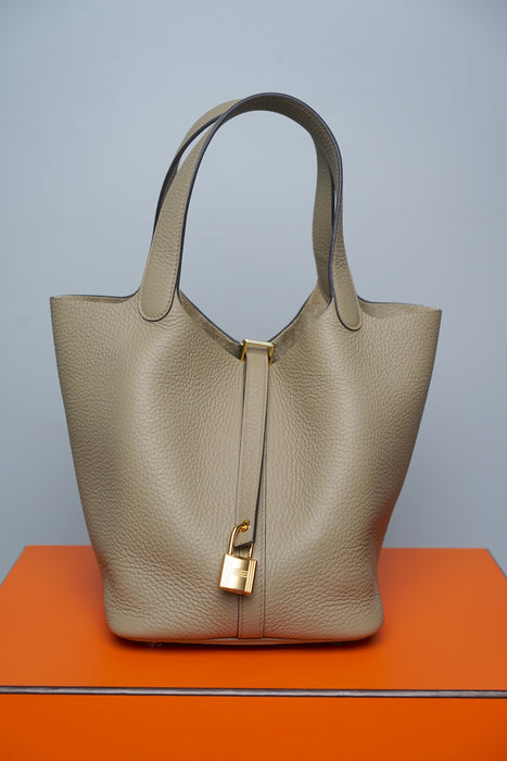 Hermes Picotin 22 in Beige Marfa Ghw