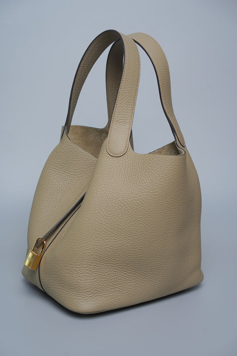 Hermes Picotin 22 in Beige Marfa Ghw