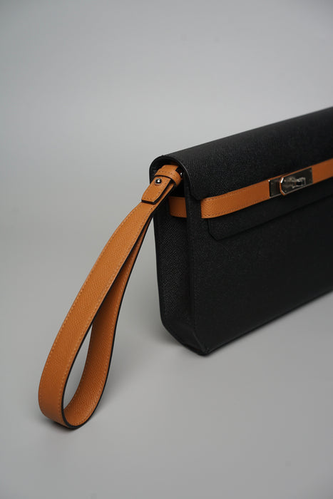 Hermes HSS Kelly Depeche 25 in Black/Gold Phw (Brand New)