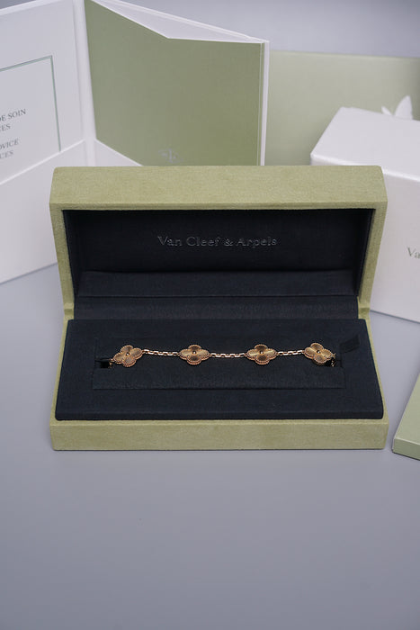 VCA Vintage Alhambra bracelet, 5 motifs, guilloché