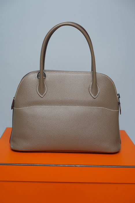 Hermes Bolide 27 in Etoupe Epsom Phw