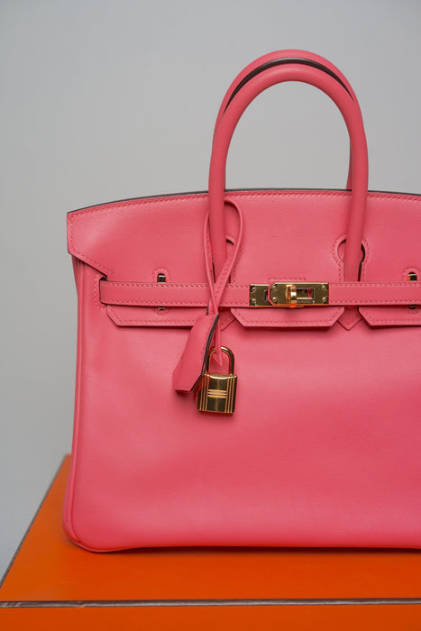 Hermes Birkin 25 in Rose Azalea Swift Ghw