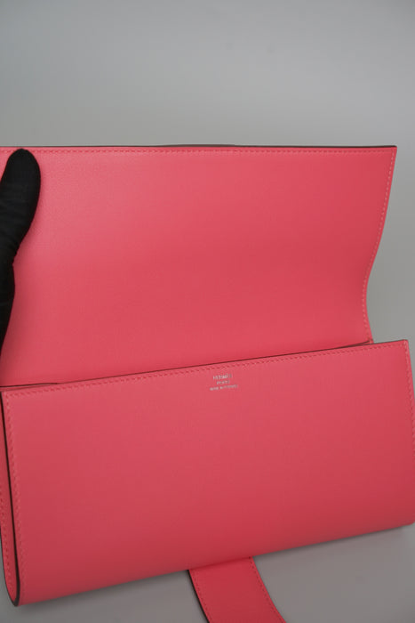 Hermes Medor 23 Clutch in Rose Azalee Swift Phw