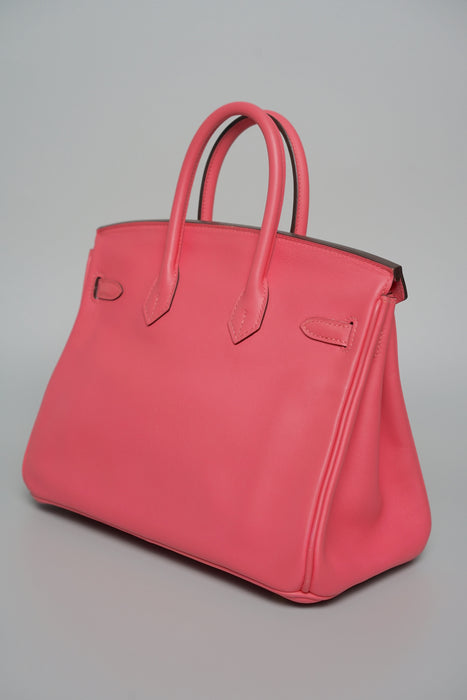 Hermes Birkin 25 in Rose Azalea Swift Ghw