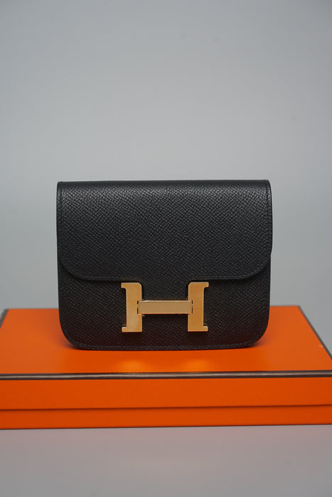 Hermes Constance Slim in Noir Ghw