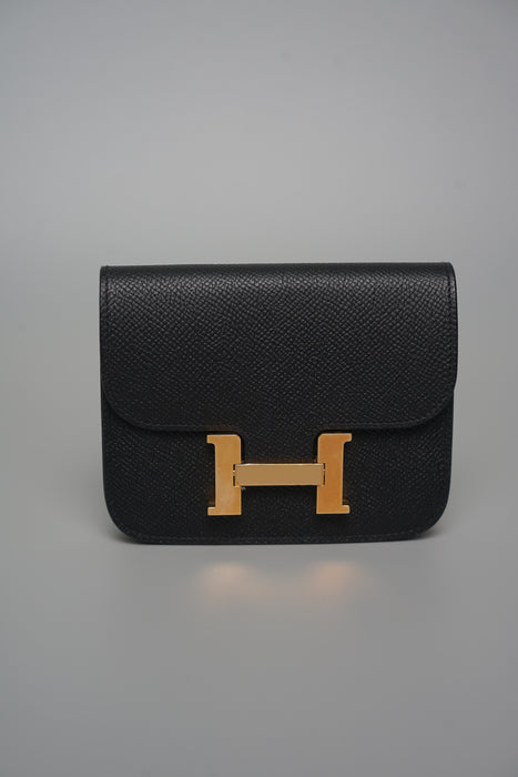 Hermes Constance Slim in Noir Ghw