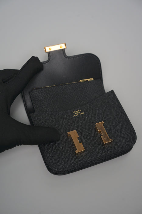 Hermes Constance Slim in Noir Ghw