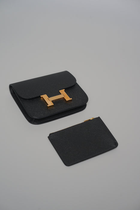 Hermes Constance Slim in Noir Ghw