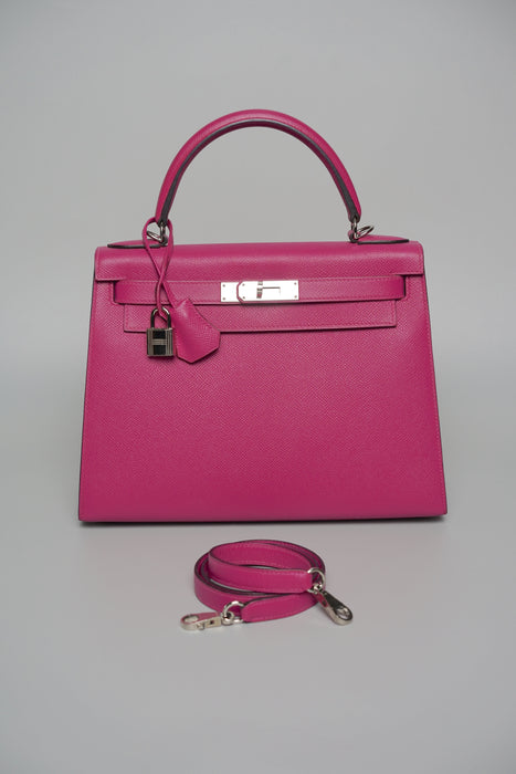 Hermes Kelly 28 Sellier in Rose Pourpre Epsom Phw