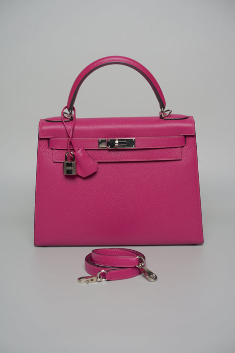 Hermes Kelly 28 Sellier in Rose Pourpre Epsom Phw