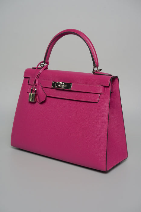 Hermes Kelly 28 Sellier in Rose Pourpre Epsom Phw
