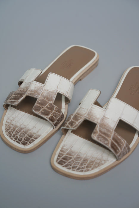 Hermes Himalayan Oran Sandlas Matte Nilo Crocodile 35.5 (Brand New)