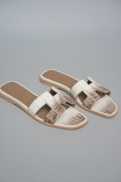 Hermes Himalayan Oran Sandlas Matte Nilo Crocodile 35.5 (Brand New)