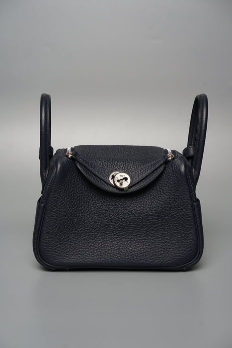 Hermes Mini Lindy in Blue Nuit Phw