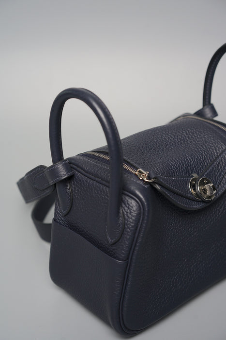 Hermes Mini Lindy in Blue Nuit Phw