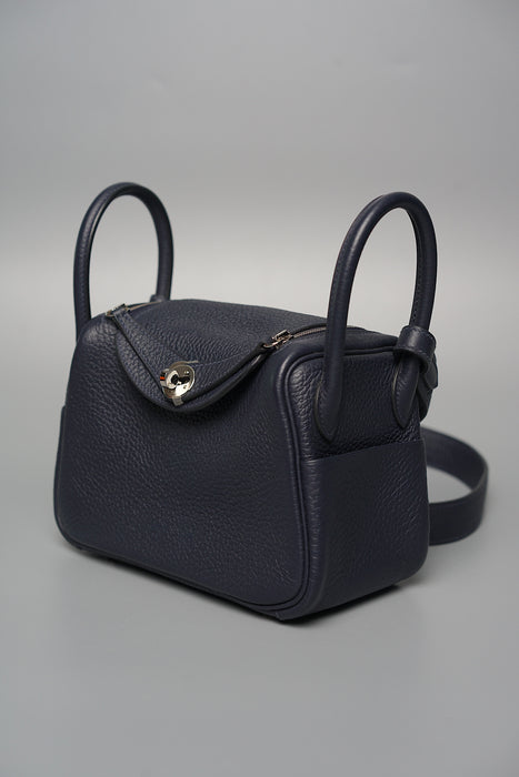 Hermes Mini Lindy in Blue Nuit Phw